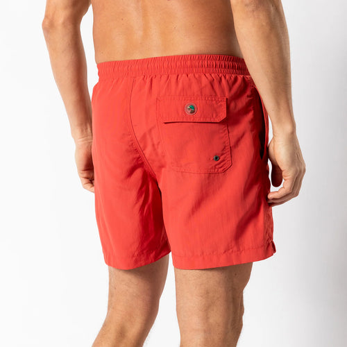 6" Solid Sailport Swim Short Classic Red