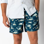 6" Print Sailport Swim Short Dark Indigo