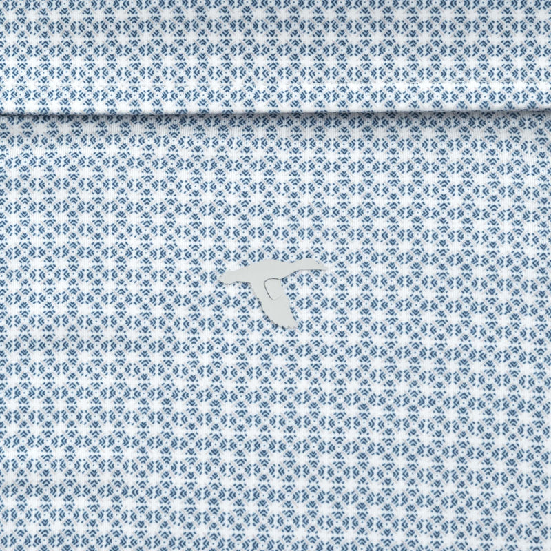 Navy Tile Printed Performance Polo