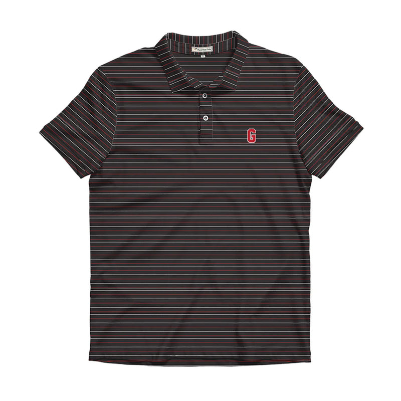 UGA Block G Betula Performance Polo -Red White & Black