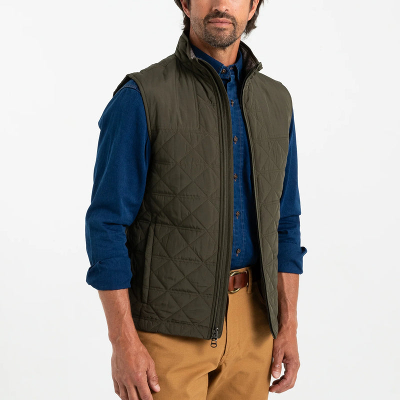 Fremont Performance Quilted Vest  Dark Forest Green