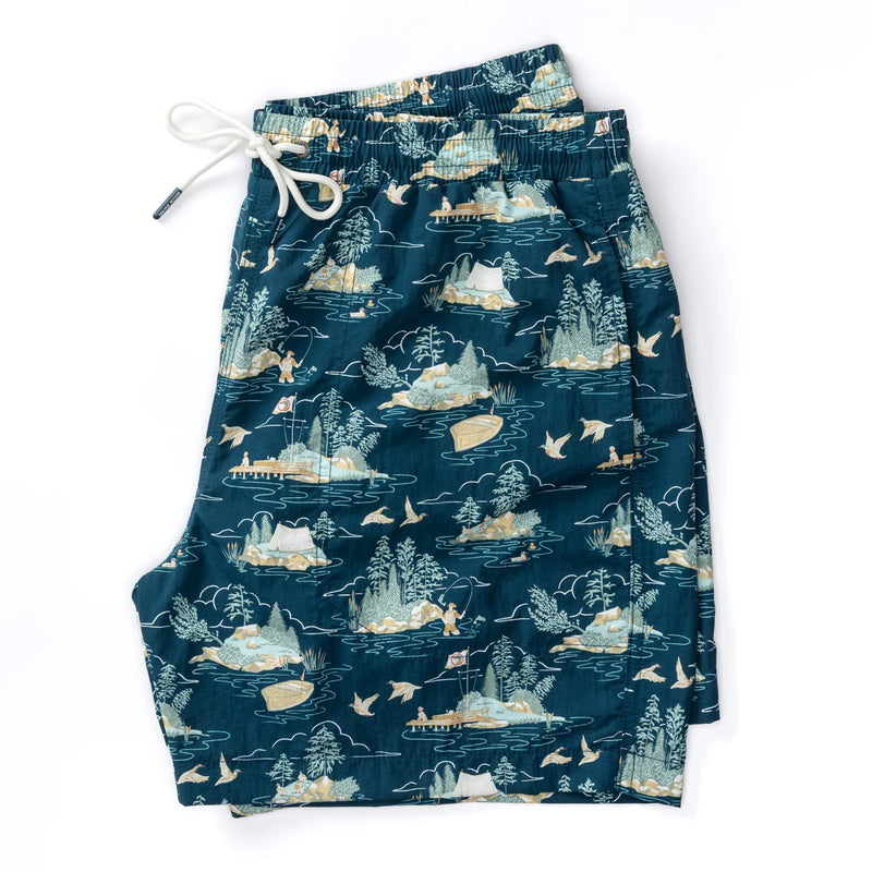 6" Print Sailport Swim Short Dark Indigo