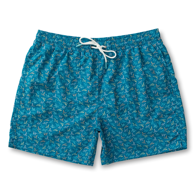 6" Print Sailport Swim Short Sail Blue