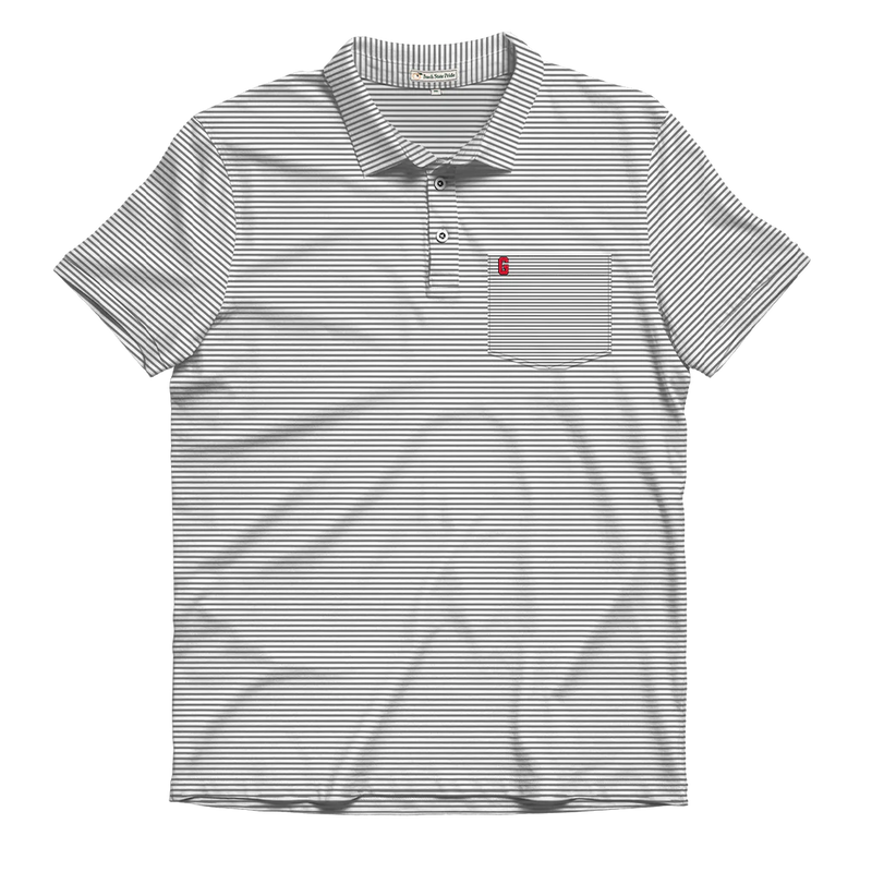 UGA Block G Heathered Loblolly Performance Polo - Charcoal & White