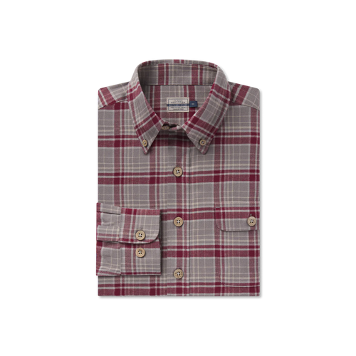 DeWitt Plaid Flannel Maroon & Dark Gray Flannel