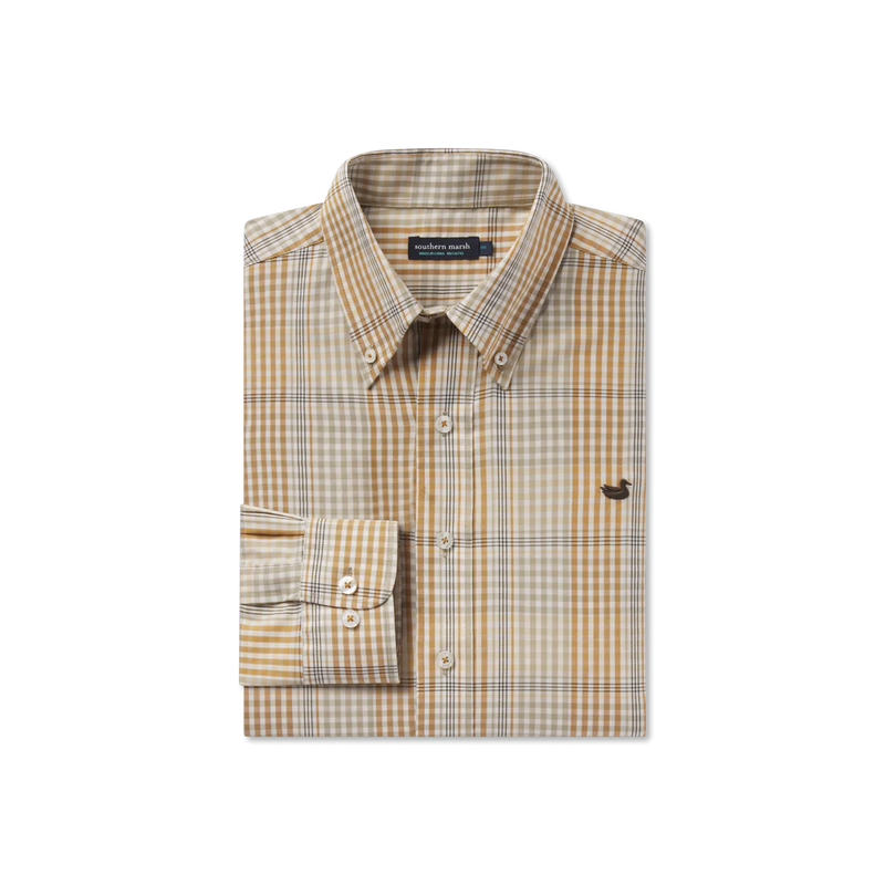 Edgefield Windowpane Dress Shirt Field Khaki & Dark Olive