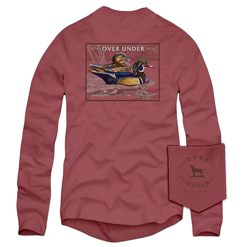 L/S Wood Duck Stamp T-Shirt Brick