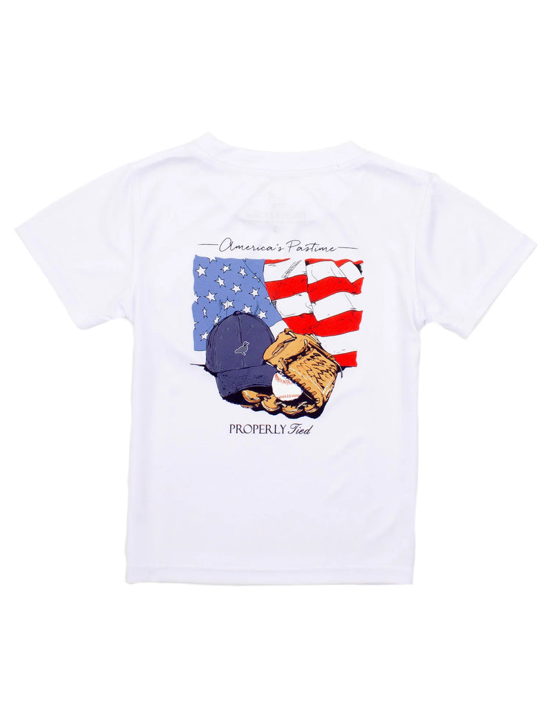 Boys Performance Tee SS America's Pasttime White