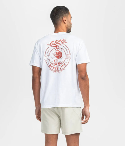 Beach Life Badge Tee - Bright White