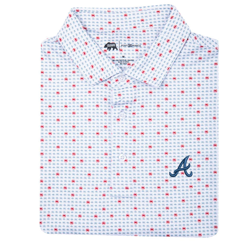 Atlanta Braves Tour Logo Printed Performance Polo