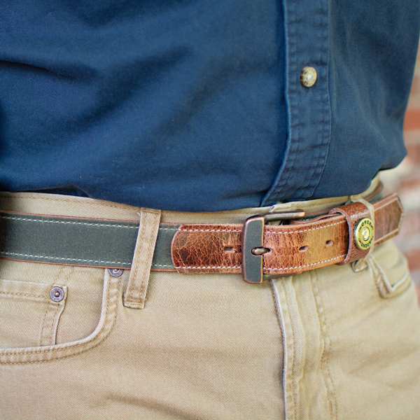 The Olive Waxed Canvas Belt